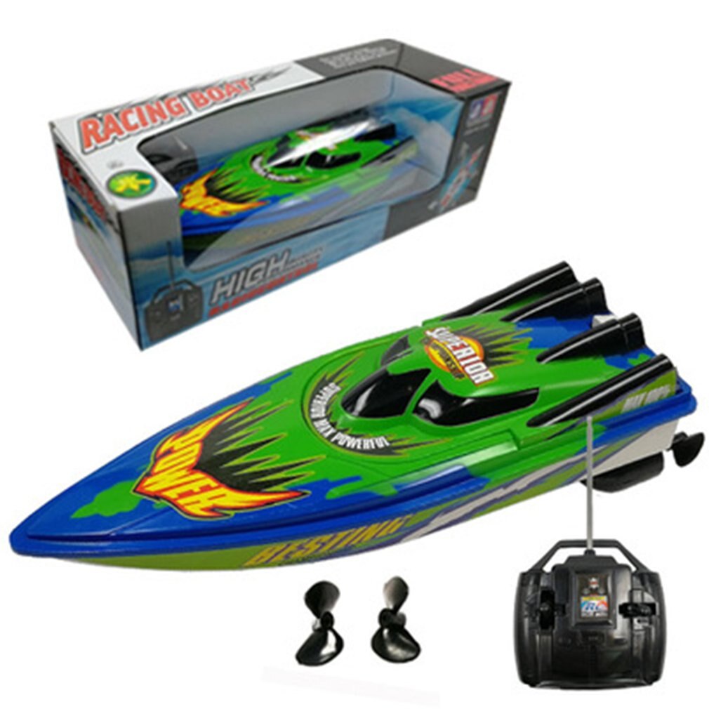 Rc Boot Radio Afstandsbediening Twin Motor Hoge Snelheid Boot Rc Racing Kinderen Outdoor Racing Boot R/C Boot speed Boot Batterij Type: green