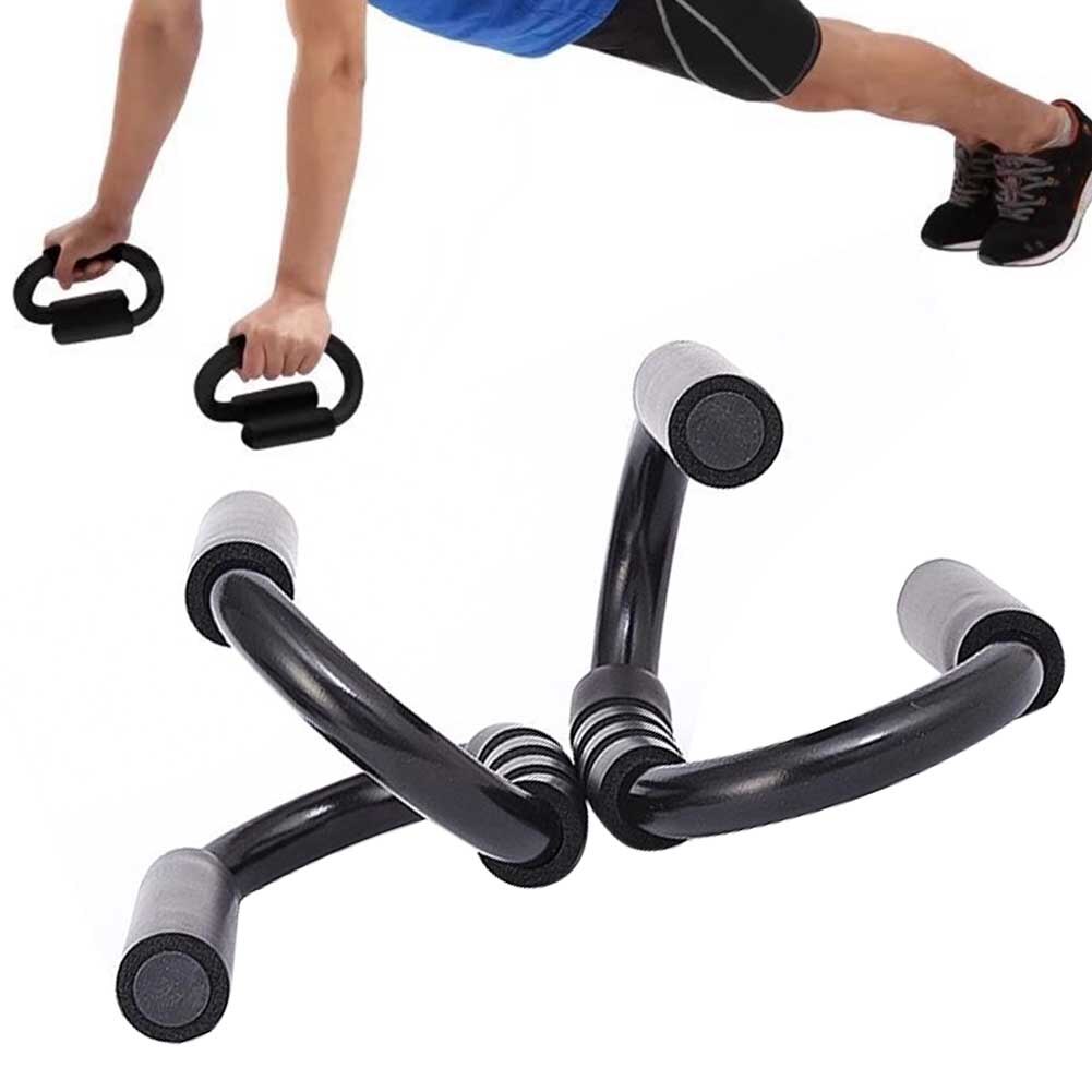 1pair Exercise Gym Body Fitness Training Home Pull S Shape Chest Press Sports Foam Handles Push Up Bar Muscle