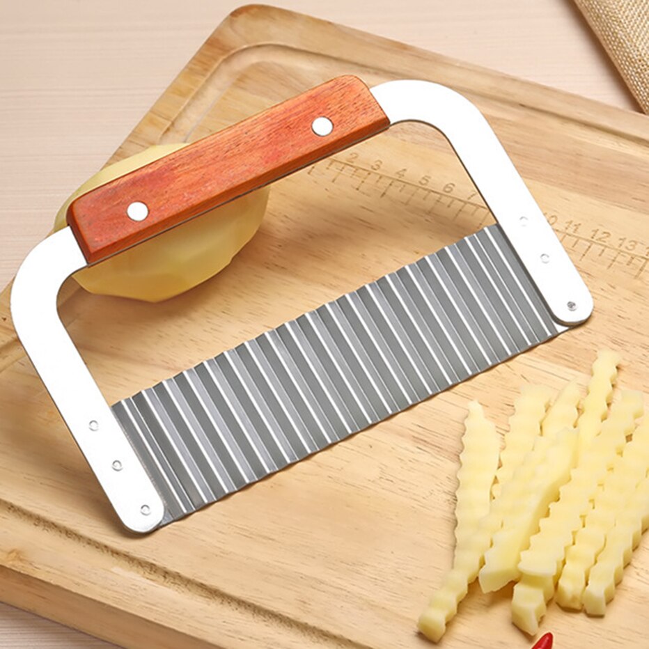 Rvs Golf Mes Potato Cutter Slicer Slicer Slicer Aardappel Flarden Artefact Golf Mes Aardappel Mes