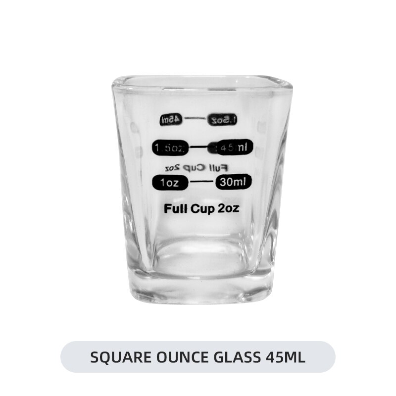 Tasse à mesurer expresso en verre de 45/60 ML, verre à Shot, liquide, once, avec échelle, fournitures d&#39;outils de cuisine: Square 45ml