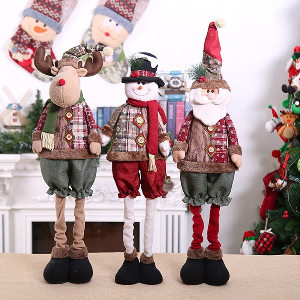 Weihnachten Teleskop Puppe Santa Schneemann Elch Ornament Fenster Dekoration Schneeflocke Gitter Kleidung kurze Hose Mittel Größe