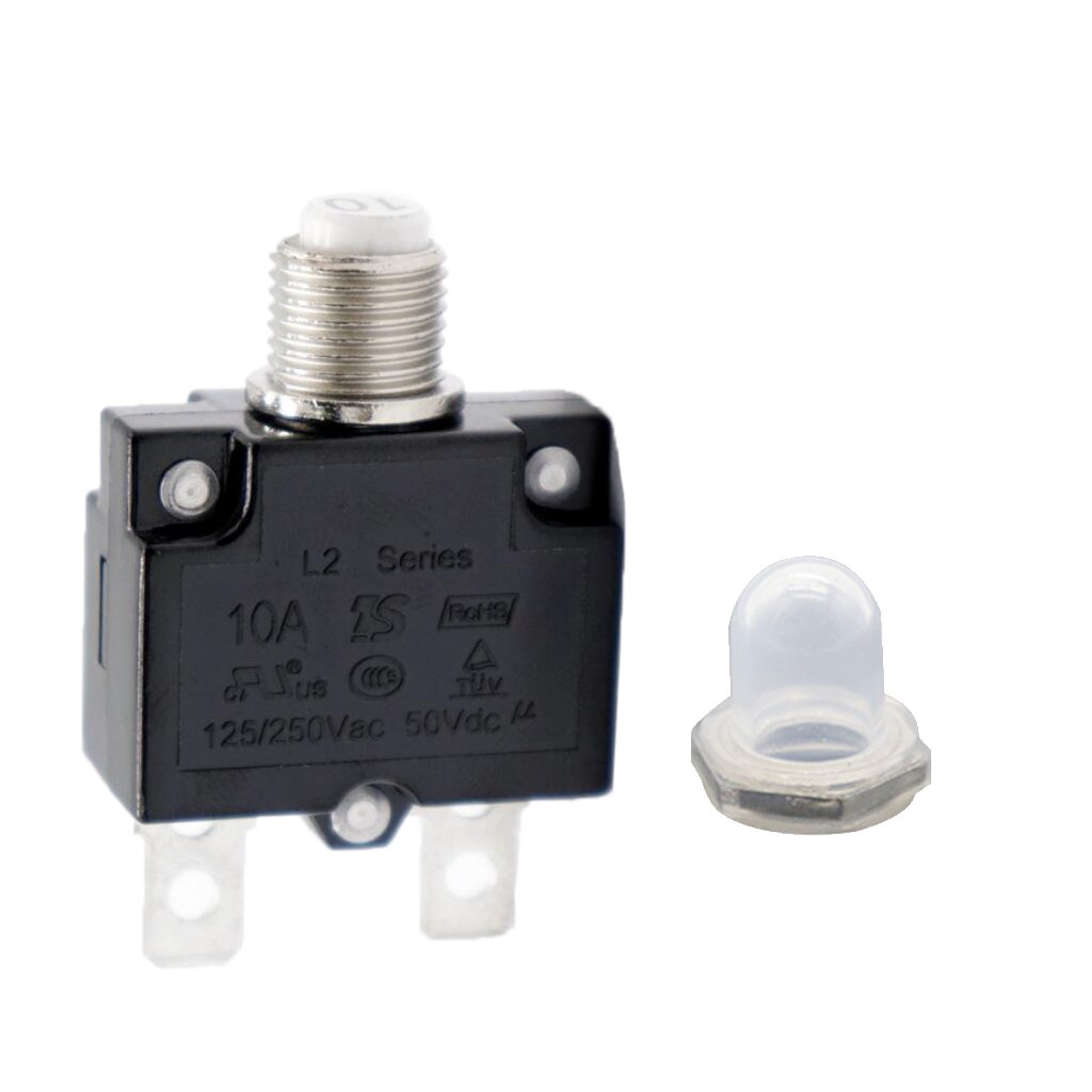 10A interruptor de circuito Protector de sobrecarga fusible rearmable AC 125/250V madera eléctrica