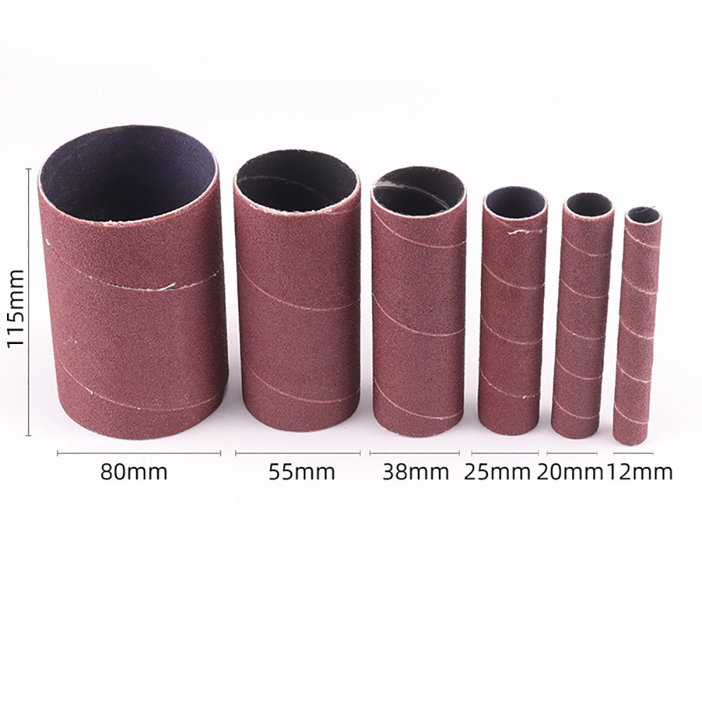 6 stücke Zubehör Universal Spindel Schleif hülsen polieren 80 # Schleif trommel Kit langlebige 120 # Schleif werkzeuge: 60 #
