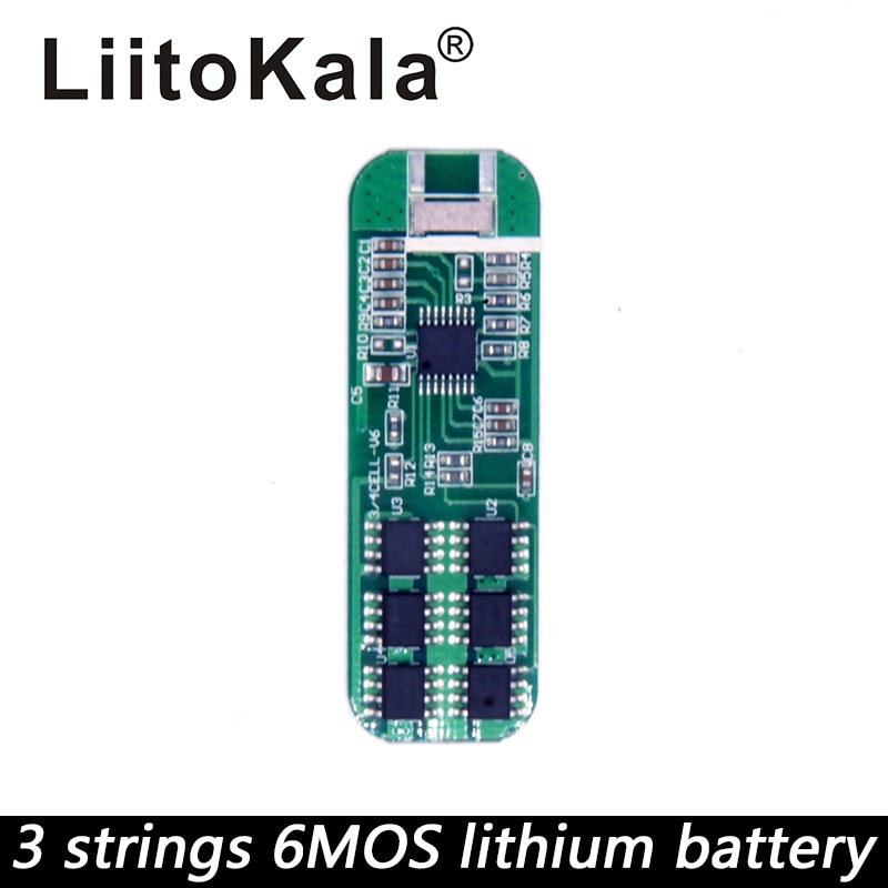 Liitokala 12V 6MOS Lithium Batterij Bescherming Boord 3S 10.8V 11.1 12.6V 18650 Lithium Batterij Voltage Bescherming printplaat