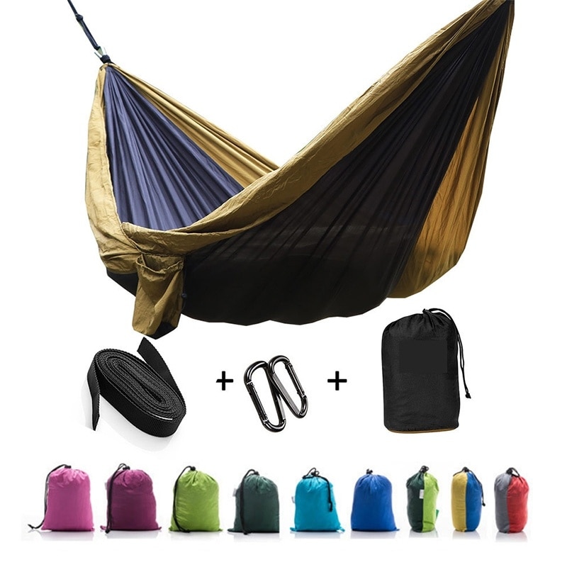 Parachute double hammock hanging bed Nylon durable ultra-light Sleeping Bed Swing Outdoor Camping tent Travel 2 Persons 2.7x1.4m