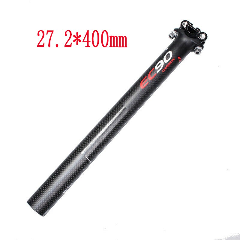EC90 Carbon Fiber Seatpost Ultralight 27.2/30.8/31.6mm Road Mountain Bike Seat Post 350mm 400mm Bicycle Seat Tube Bike Part: plum