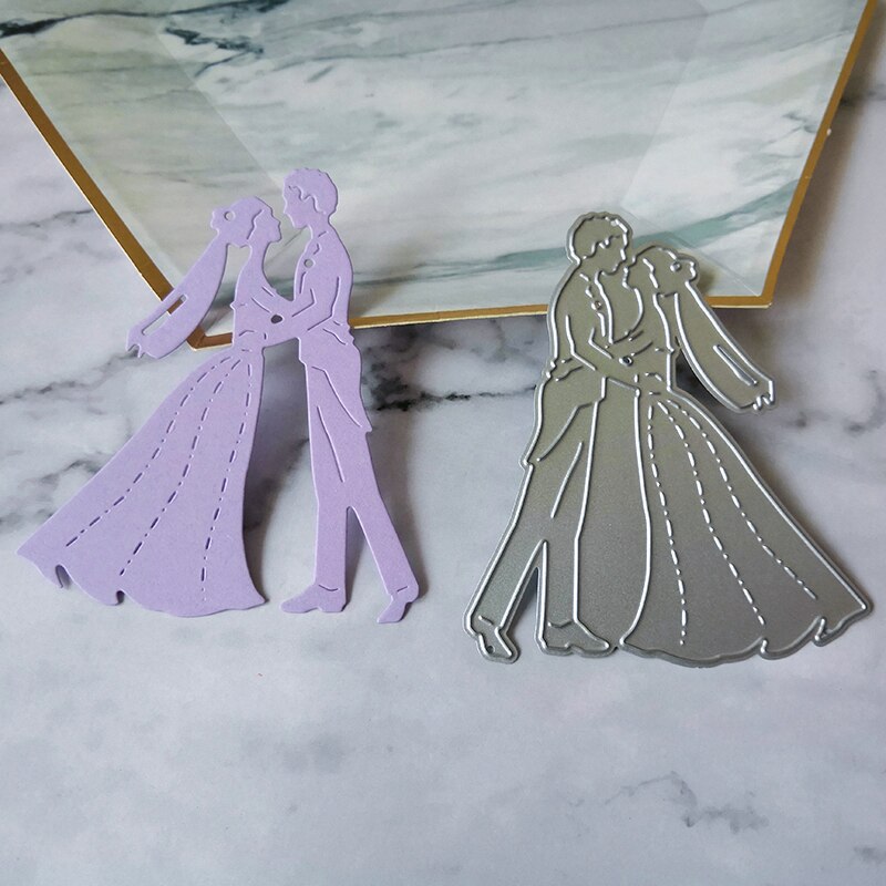 Bride Couple Cutting Dies Metal Cutting Dies Scrapbooking Album Wedding Die Cut for Card Making Decoration Embossing Craft Dies