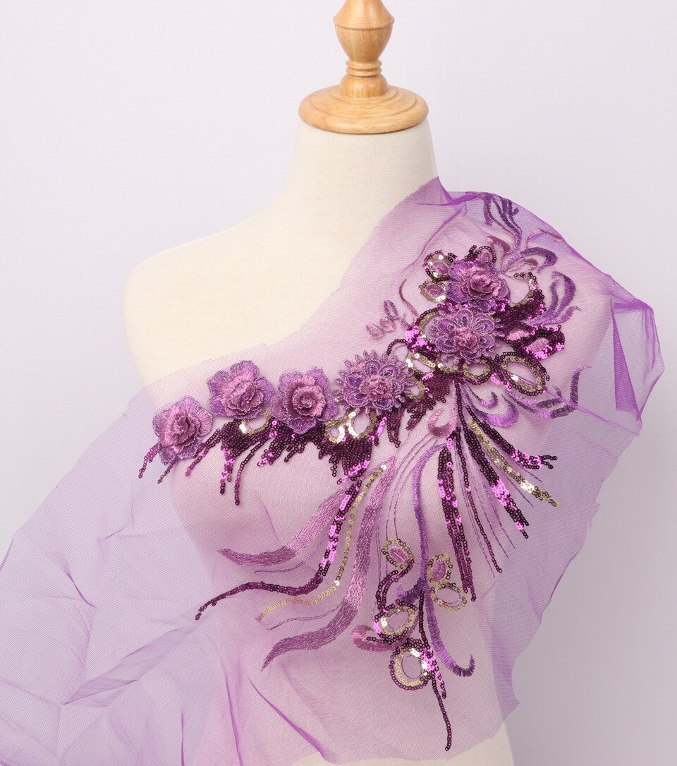 DIY sewing dresses flower applique 3D Applique lace embroidery: 2