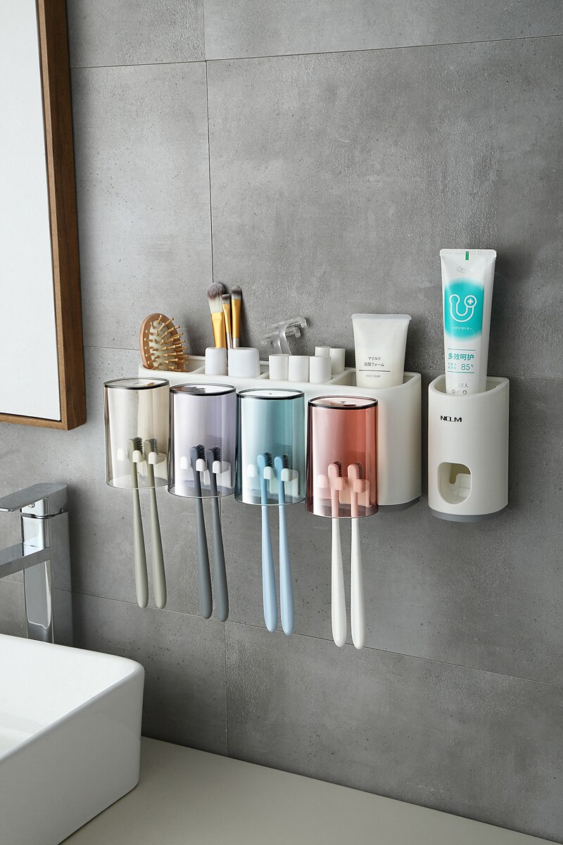 Bad vegg-type tannbørsteholder hullhull børste kopp vegg-type veggmontert munnvann