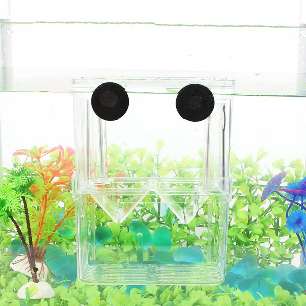 Aquarium Fish Breeder Box High Clear Double Hatching Incubator Hatchery Isolator Breeding Isolation Box Fish Tank Turtle Reptile