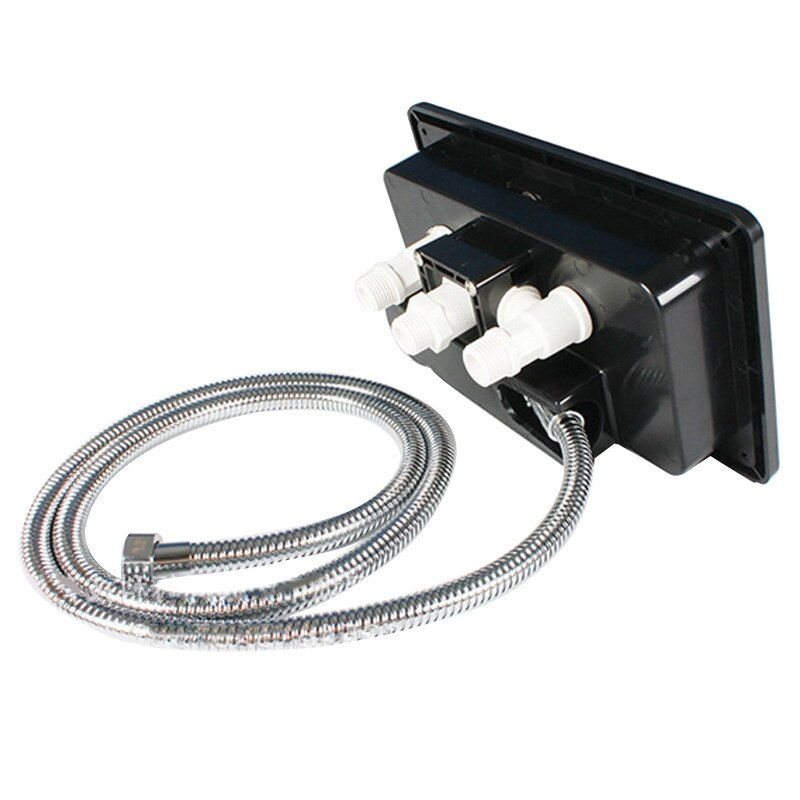 Kit de ducha Exterior para autocaravana, accesorios con cerradura para barco, Camper, caravana, color blanco/Negro, 1 Juego