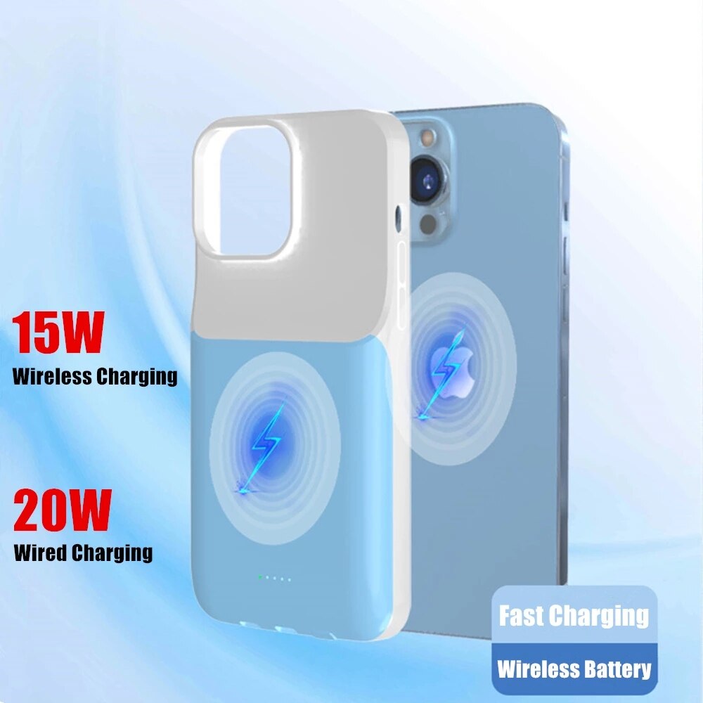 Power Bank Charging Cover For iPhone 13 Mini 13 Pro Max Battery Case Qi Wireless Fast Battery Charger Cases For iPhone 13 Pro