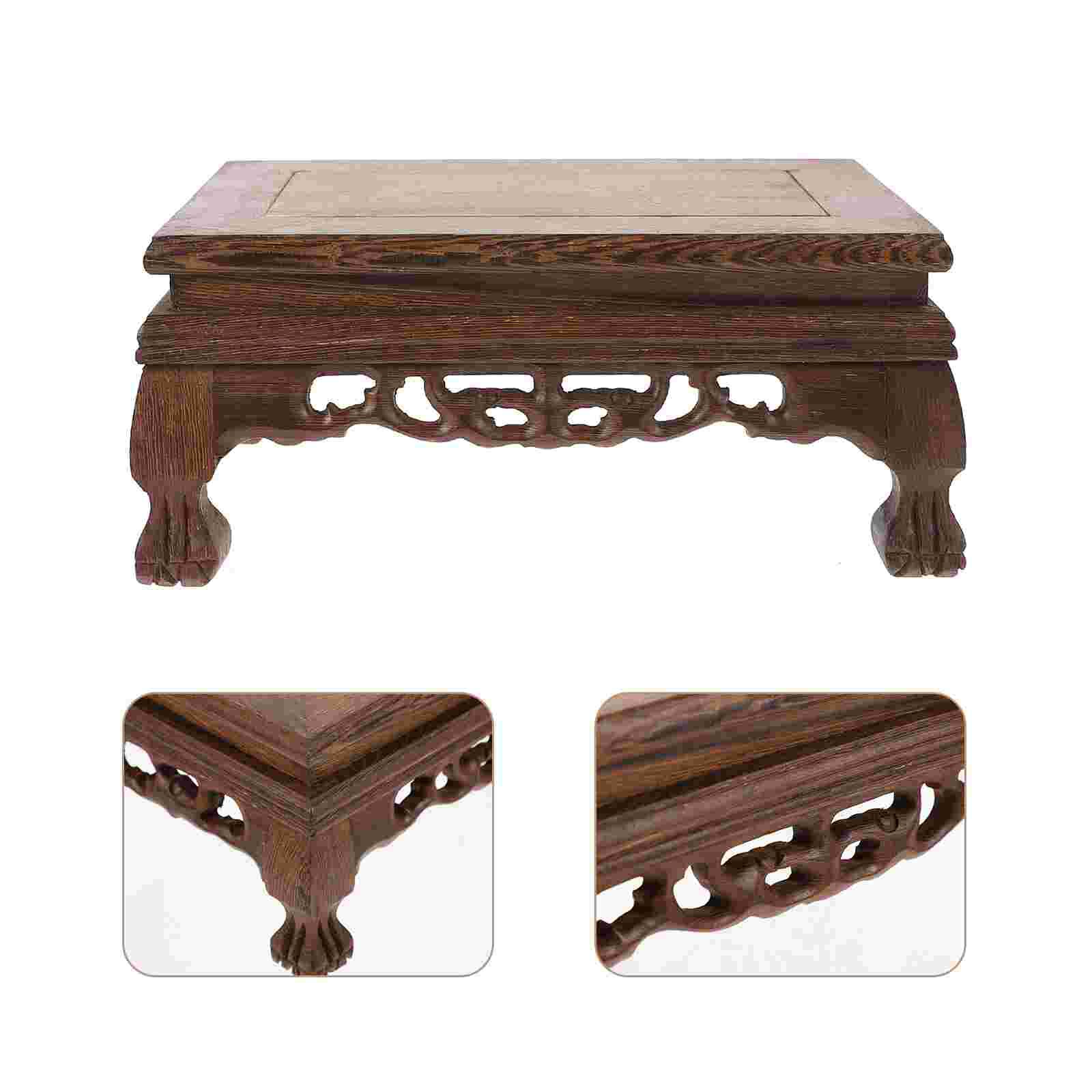 Maceta de madera de estilo chino, soporte de exhibición artesanal, Base de exhibición creativa, 1 ud.