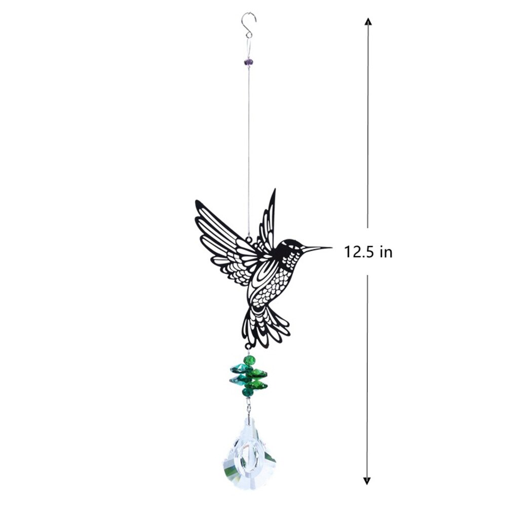 Rainbow Crystal Hanging Crystal Wind Chimes Butterfly Bird Prisms Crystal Pendant for Window Garden Home Decoration