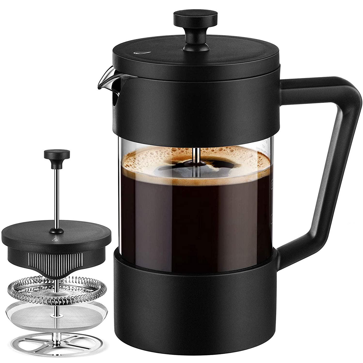 Franse Pers Koffie/Thee Brouwer Koffie Pot Koffiezetapparaat Waterkoker 600Ml Roestvrijstalen Glas Thermos Voor Koffie Drinkware