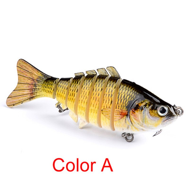 10cm 15.5g Fishing Lure 7 Sections Swimbait Fishing bait 6# Hook Fishing Tackle Multi Jointed Artificial Bait 5 Colors: A