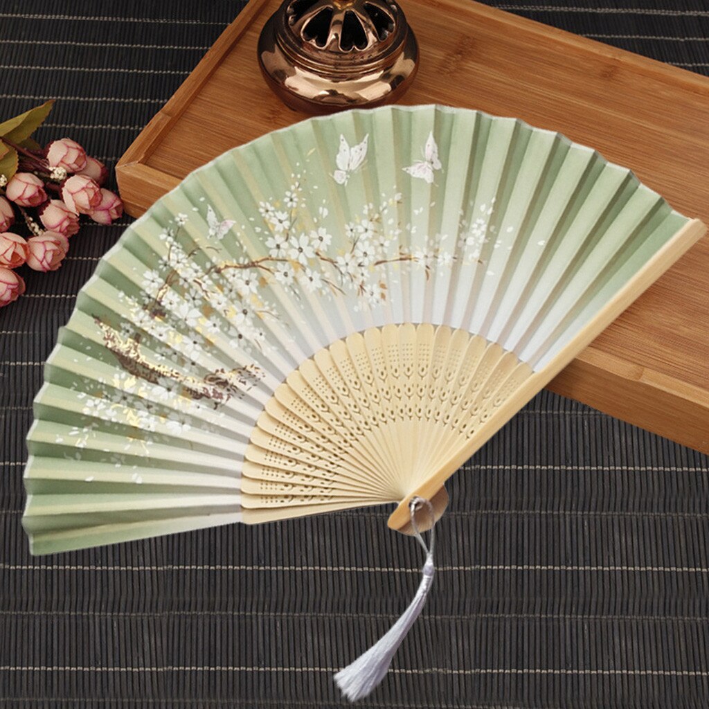 Handheld Fans Folding Fans Bamboo Fans Women's Hollowed Bamboo Hand Holding Summer Held Fan Home Improvement #30: C