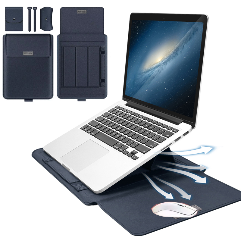 Pour Acer Nitro V15 pochette d'ordinateur rabattable support pliable tapis de souris câble ceinture chargeur souris pochette étanche étui en cuir PU
