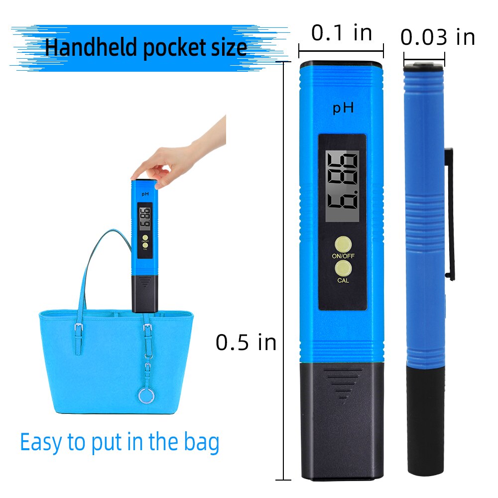 Digital PH Meter LCD PH Tester Accuracy 0.1 Automatic Calibration for Water Food Aquarium Pool Hydroponics Pocket Size 40% OFF