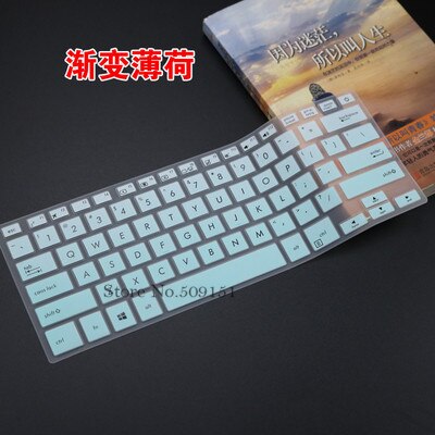 Para Asus E406 E406M E406MA E406SA Y4000 Q405Q 405UA Q405U X405 X405UQ X405UA X405U 14 polegada Teclado do laptop Tampa da pele protetor: Gradual Skyblue