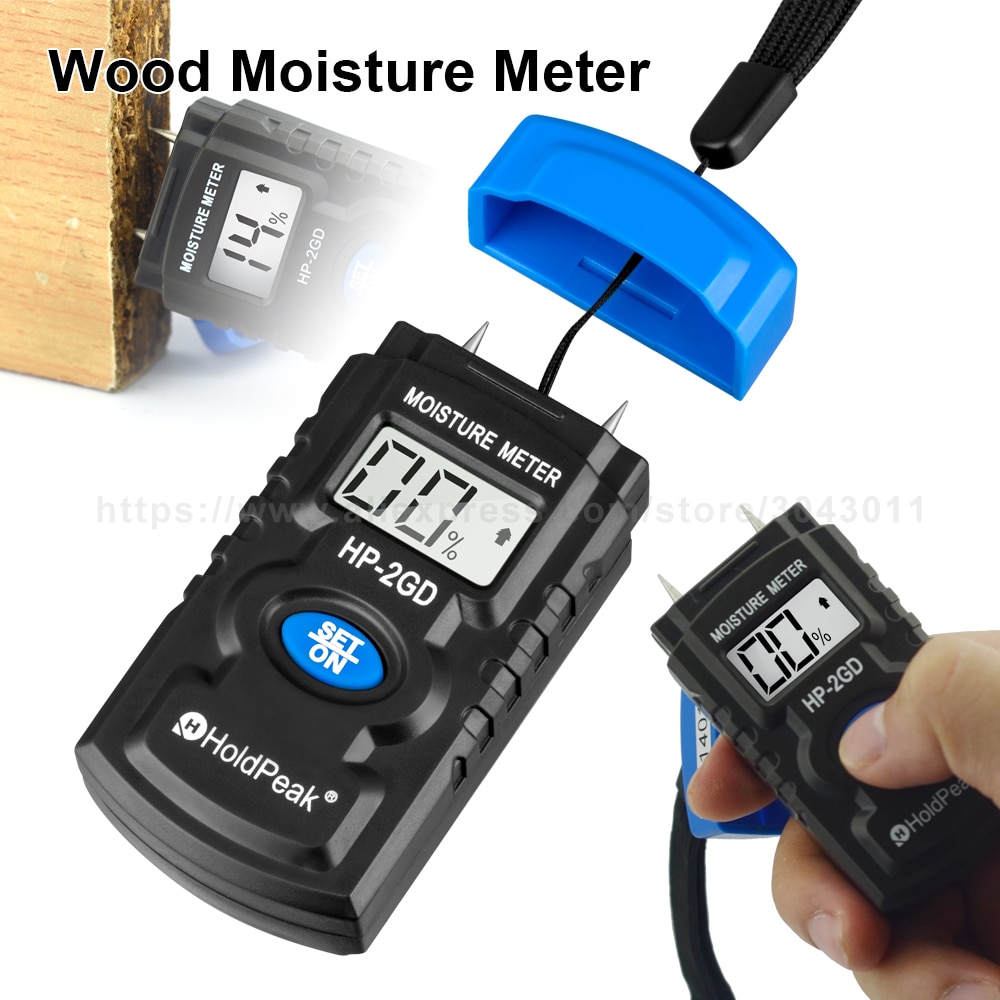 HoldPeak Wood Moisture Meter Tester high Precision Needle Probe Water Content Instrument Paper Box Wood Floor Humidity Tester