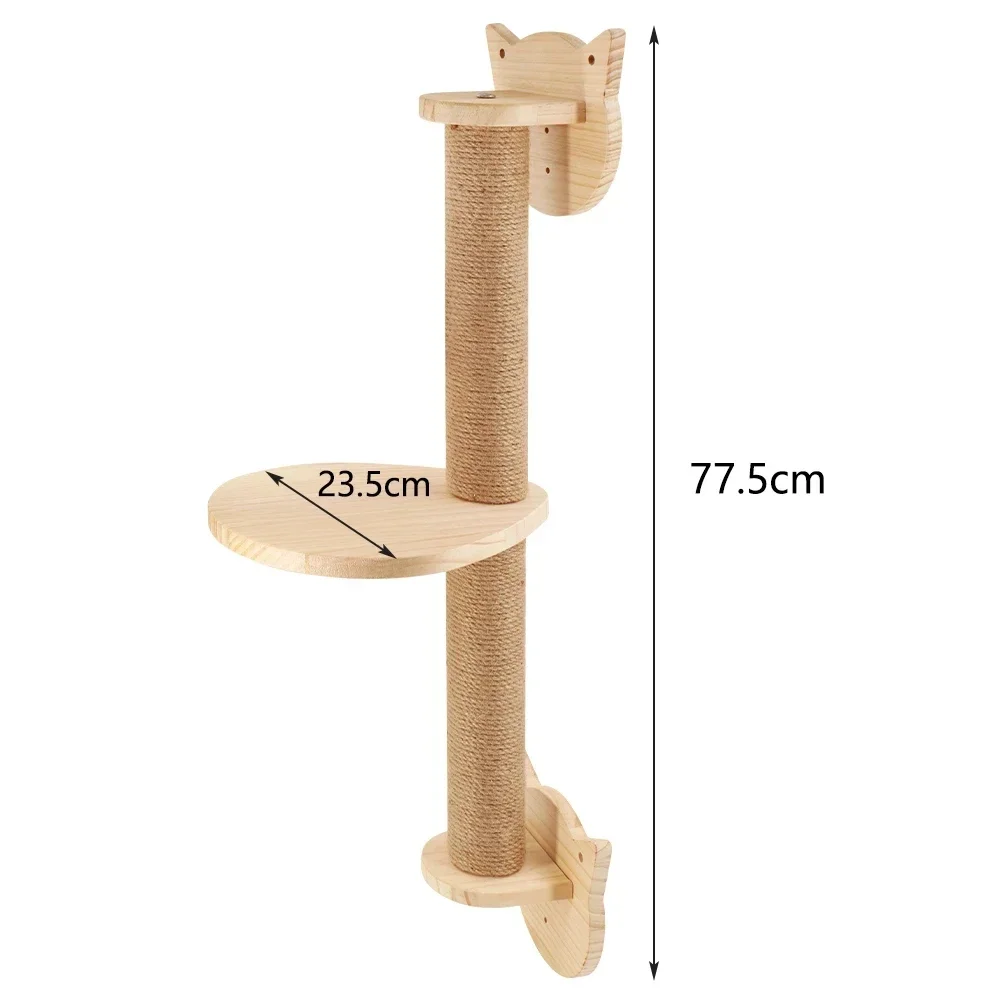 Wall Mounted Cat Climbing Wood Shelves Furniture Cat Bridge and Cat Hammock or Platform with Pedals for Kitten Perch and Rest: Blue