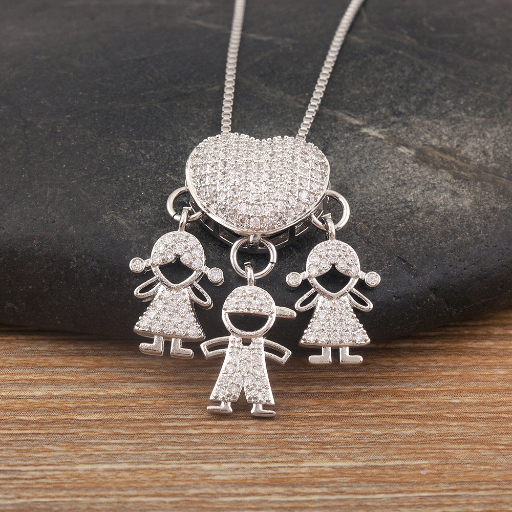 Nidin Trend Son/Daughter Boy/Girl Pendant Necklaces Female Versatile Chain Choker Jewelry Birthday: Black Zinc Plated