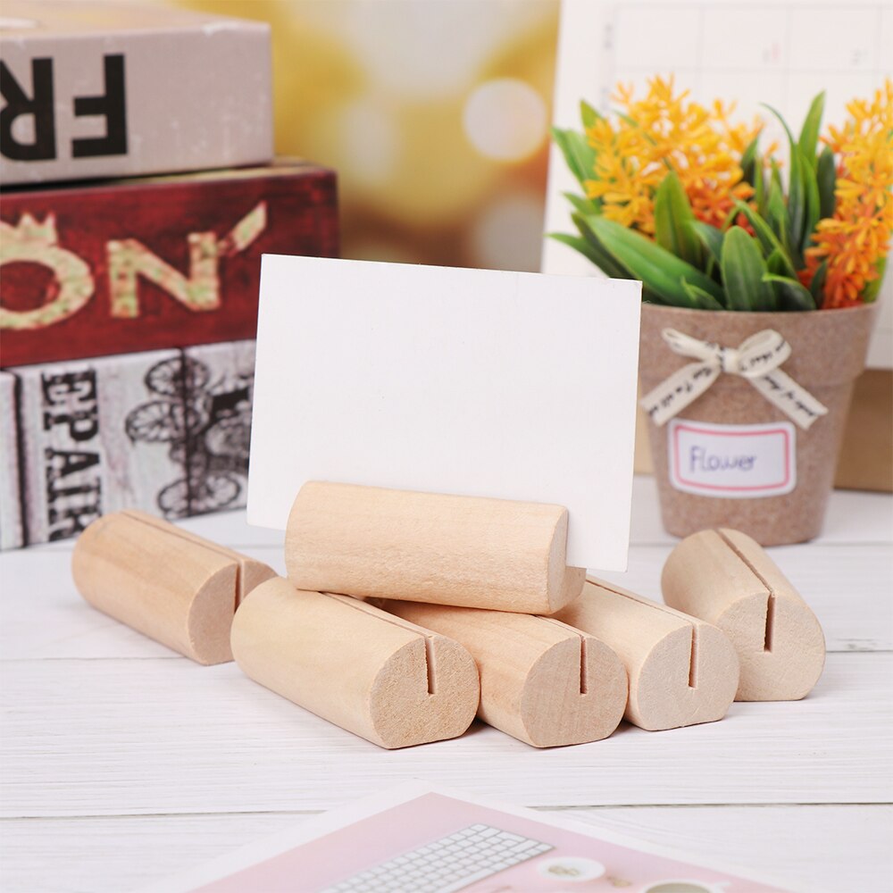 Natuurlijke Hout Notes Clips Foto Houder Papier Klem Stand Tafel Nummers Houder Ondersteuning Plaats Kaart Bureau Kaart Berichten Ambachten Decor