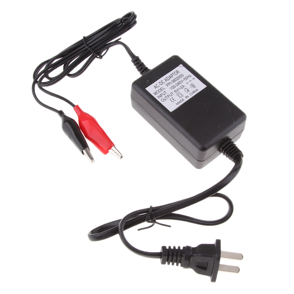 Entrada del cargador de batería de la motocicleta: 100 V-240 V ~ 50/60Hz salida: 6V 2A