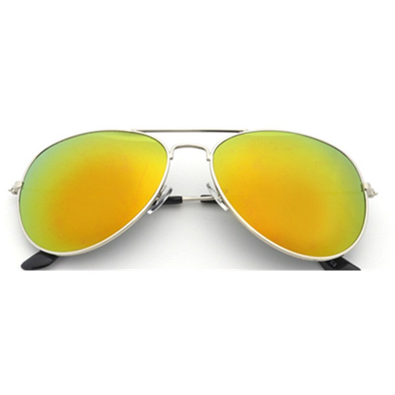 Unisex klassiske herre solbriller polariseret  uv400 spejl solbriller briller til mænd kvinder kører ridning: Gul (sølvramme)