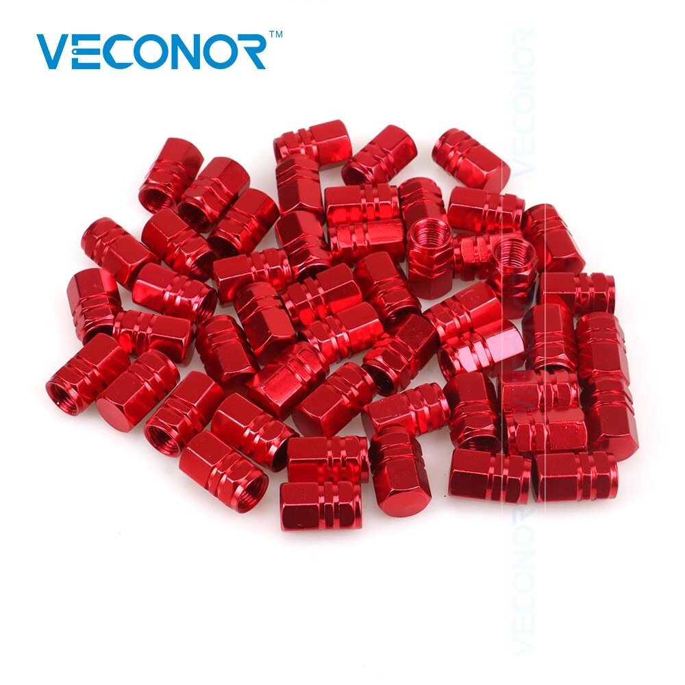 Veconor 48 stuks/pak universele aluminium hexgon style auto ventieldopjes motorfiets fiets wiel flesdop