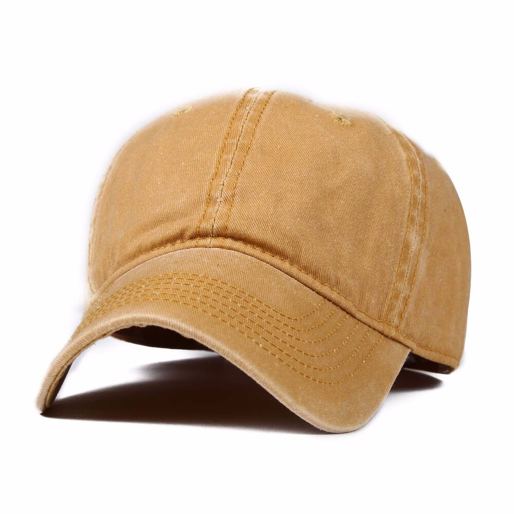 Baseballcaps justerbar caps for menn fritidshatter ensfarget snapback sommer høst lue caps: Gul