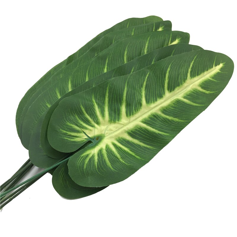 Hojas artificiales de 20 piezas, plantas verdes, hojas tropicales, verdes, para arreglos florales, decoración de boda