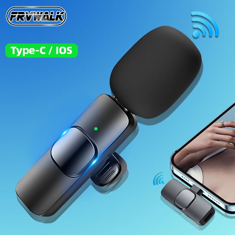 Kabelloses lavalier-mikrofon, tragbares mini-mikrofon für audio- und videoaufnahmen mit iphone, android-smartphone, kamera und computer für live-spiele