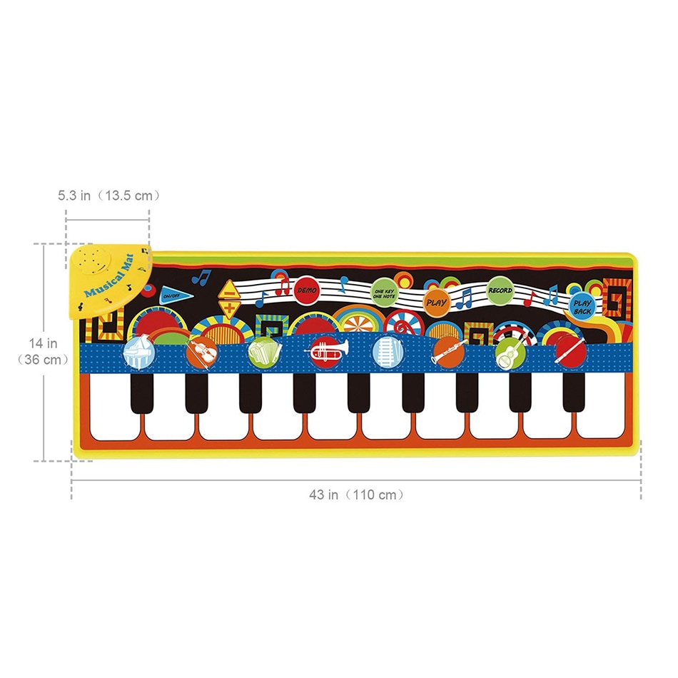 110x36cm Musicale pianoforte Zerbino Del Gioco Del bambino Zerbino Giocattolo Strumento Musicale Zerbino Gioco Tappeto di Musica Giocattoli Educativi Giocattoli per I Bambini Regalo di Natale