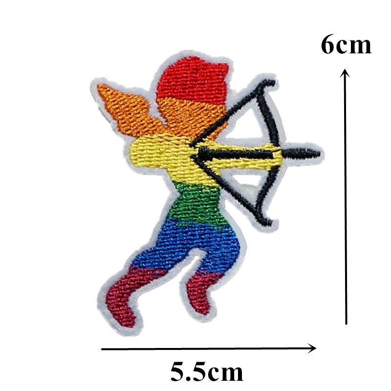 Regnbue fred kærlighed hjerte flag broderede patches sy strygemærker lgbt til tøj gør-det-selv-applikationer håndværksdekoration