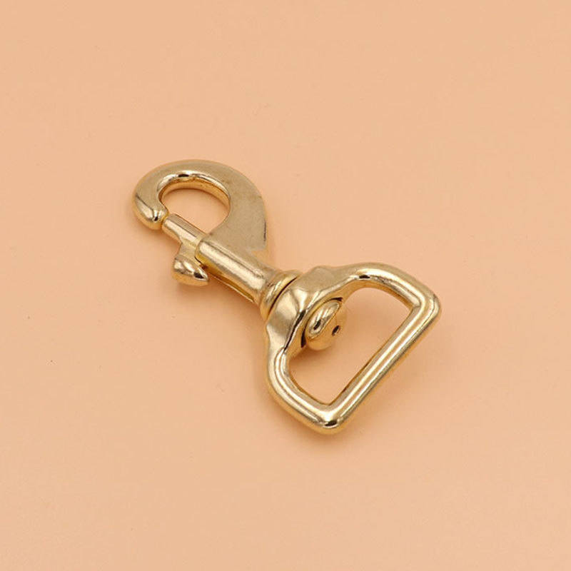 1x Messing Bolt Snap Hook Swivel Eye Trigger Kreeft Haak Leren Craft Bag Riem Riem Sluiting Zware Hond touw Riemen Clip