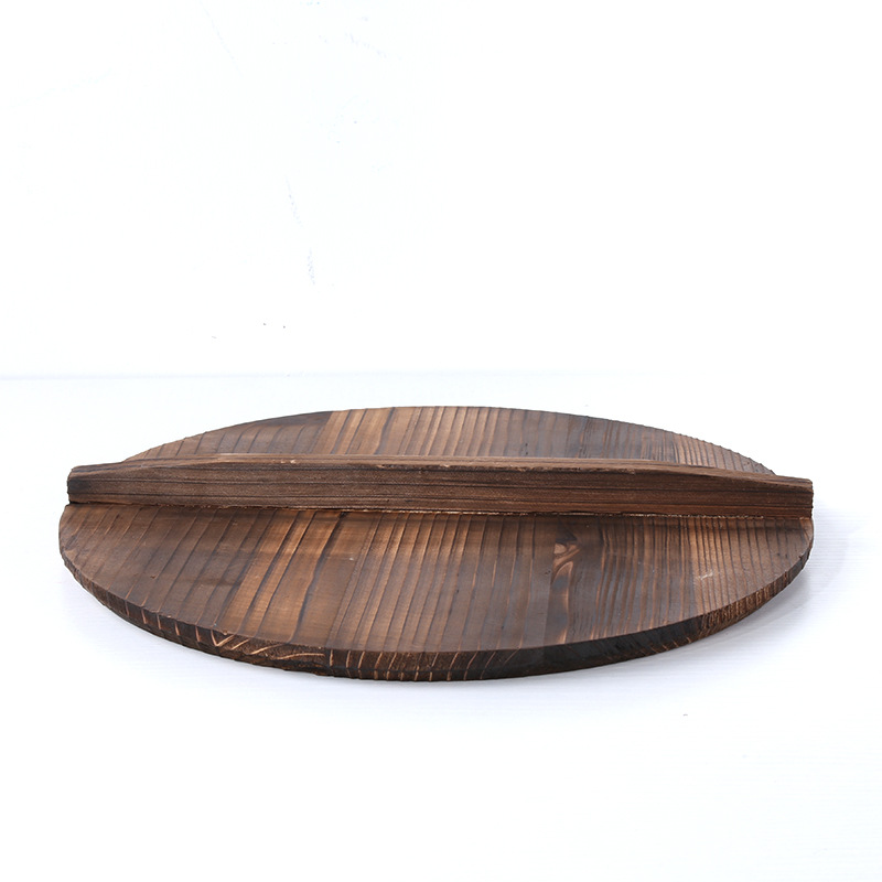 Mater Ster Traditionele Houten Deksel 30-42Cm Wok Cover Grote Verkoold Hout Cover Pot Kookgerei Onderdelen Keuken gebruiksvoorwerp