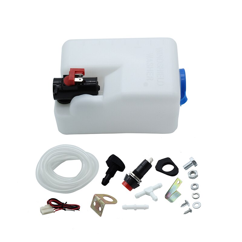 1.8L 12V Windshield Wiper Washer Fluid Bottle Universal Windscreen Water Reservoir tank Hose Jet Switch Full Set