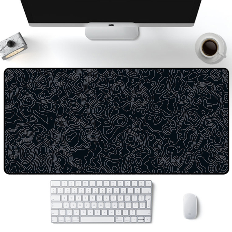White Black Mouse Pad XXL Deskmat Desk Protector Pad Locking Edge Computer Mat Xxl Mousepad 900x400 Extended rug Office Carpet
