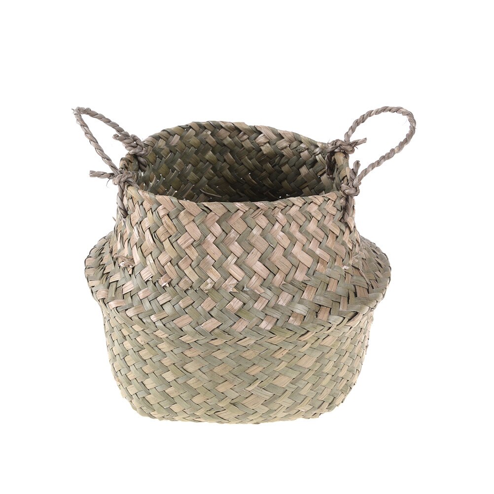 Cestas de mimbre de algas, cesta plegable de ratán, cesta de almacenamiento de ropa sucia, cesta de almacenamiento para el hogar, decoración Simple