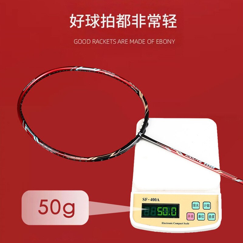 Ultralight 50g 10U Carbon Fiber Badminton Racket Super Lightest Graphite Racquet With String 30LBS Adult -40