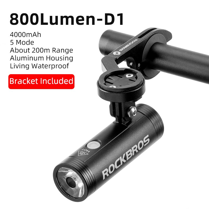 ROCKBROS Faro Ciclismo USB Ricaricabile LED MTB Bici da Strada Luce ROCKBROS Faro Ciclismo USB Ricaricabile LED MTB Bici da Strada Luce