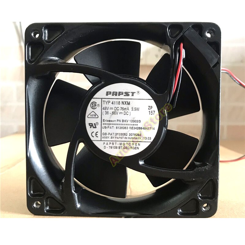 Originele Papst 5118N Typ 4118 Nxm 48V 195mA 75mA 3.5W 9.5W 2-Wire Koelventilator blower