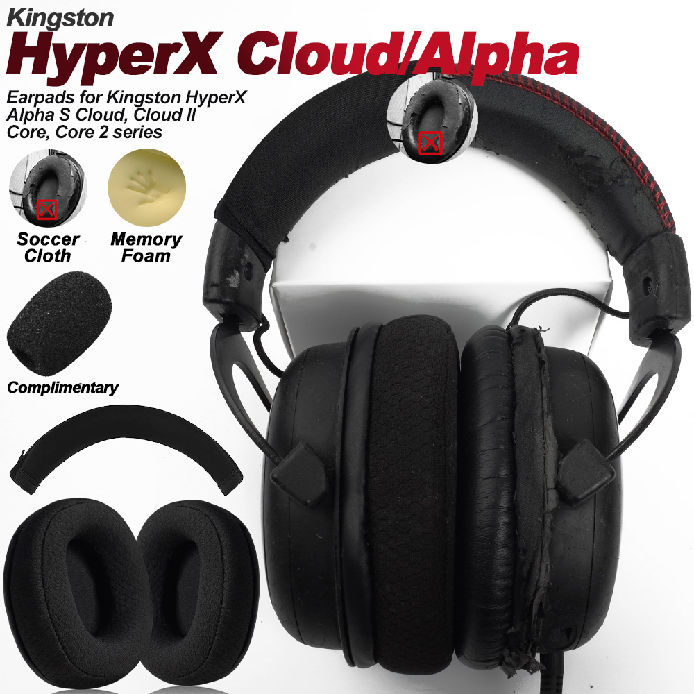 Ersatz-Ohrpolster aus Schaumstoff für HyperX Wolke 123 Alpha, II, III, Stachel, Silber-, Ader, X, S, Profi Kopfhörer, Erinnerung-Schaum-Ohrpolster, Protein
