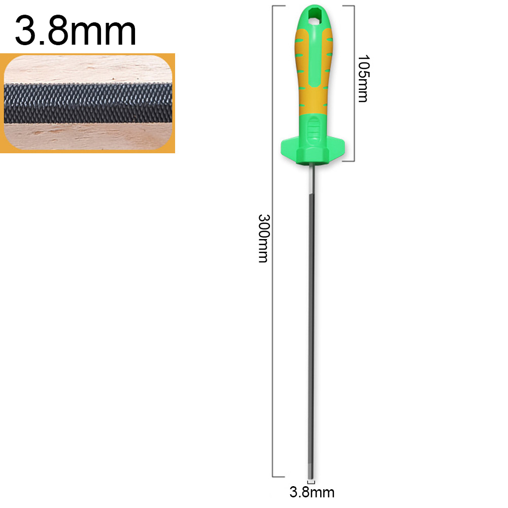 1PC Hex Chainsaw Chain File 3.8mm 4.5mm 5.2mm Hex Chainsaw Saw Chain Files Ener For Woodwork Electric Chainsaw Hand Tools: Brown