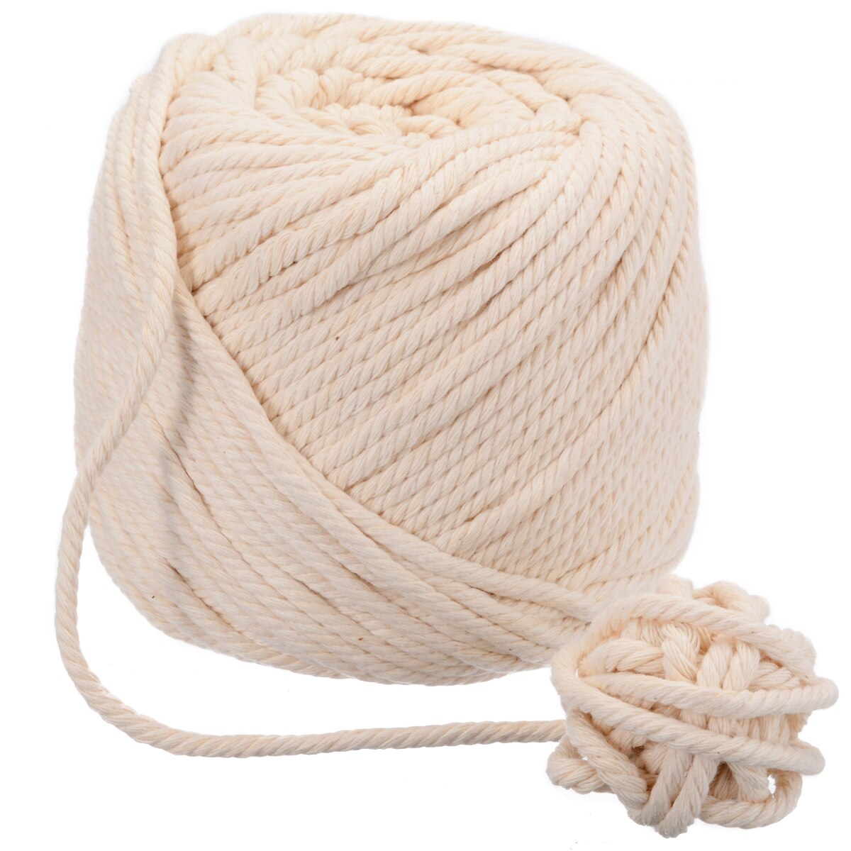 4mm Beige Cotton Roll Rope Natural DIY Soft Macram... – Grandado