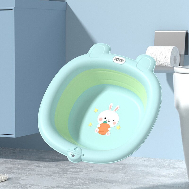 Lavabo pliable pour bébé, panier à linge pliable Portable pour enfants, baignoire avec lanière: Blue
