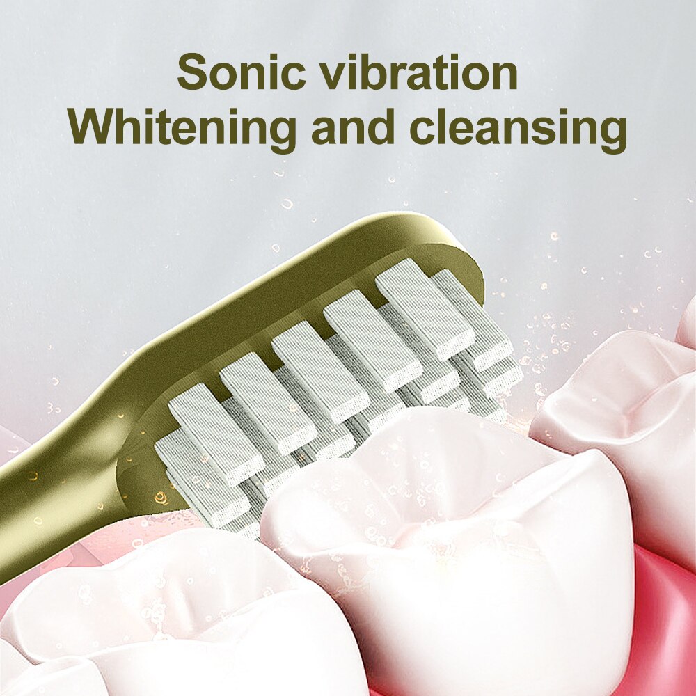 Toothbrush Sonic Electric Toothbrush IPX7 Waterproof 4 Cleaning Mode Sonic Toothbrush 30S Zone Reminder Replacement Brush Heads