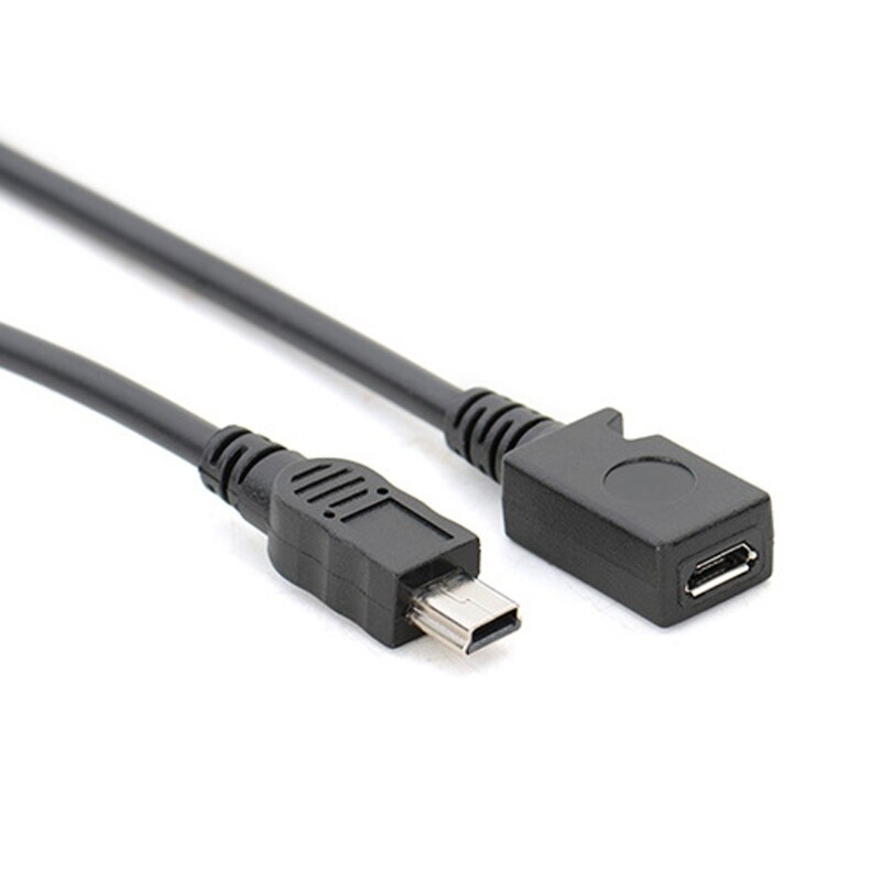 Micro USB Female to Mini USB Male Adapter Charger Adaptor 13cm Converter Charging Data Cable for GPS Cellphone MP4